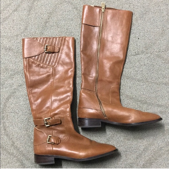Michael Kors Shoes - Michael Kors tan leather flat boots GUC!